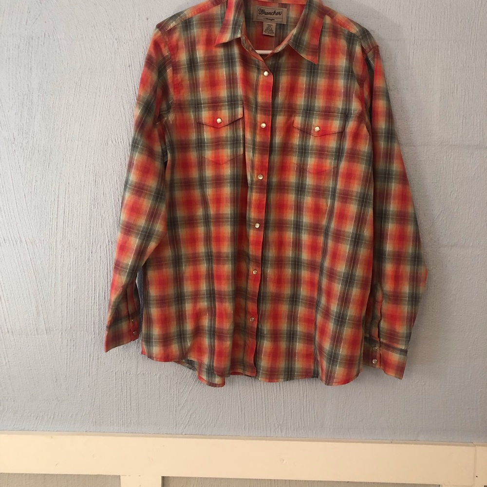 Mens Wrangler Wrancher Cotton Polyester Metallic Long Sleeve Shirt SZ XXL